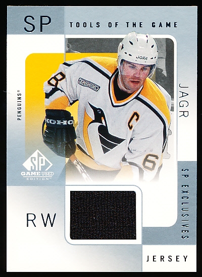 2000-01 SP Game Used Hockey- “Tools of the Game- SP Exclusives”- #JJ Jaromir Jagr, Penguins- Error with No Serial Number!