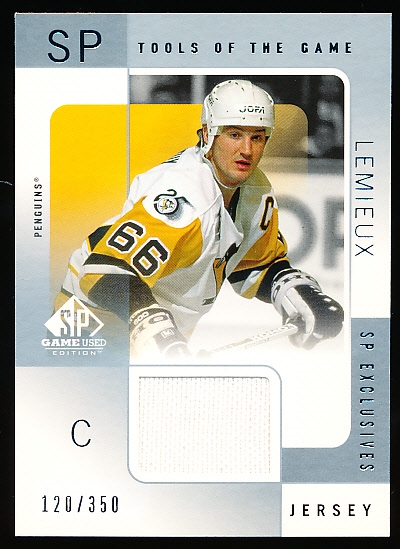 2000-01 SP Game Used Hockey- “Tools of the Game- SP Exclusives”- #ML Mario Lemieux, Penguins- #120/350