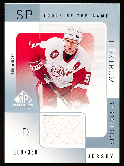 2000-01 SP Game Used Hockey- “Tools of the Game- SP Exclusives”- #NL Nicklas Lidstrom, Red Wings- #109/350