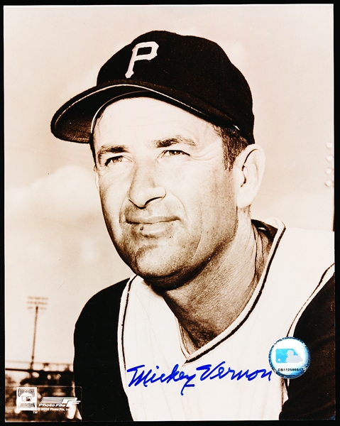 Autographed Mickey Vernon Pittsburgh Pirates MLB B/W 8” x 10” Photo