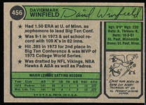 1974 Topps Bb- #546 Dave Winfield RC 