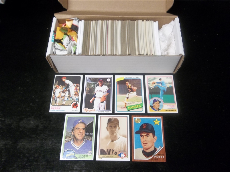 Gaylord Perry Card Lot- 250 Cards- mostly 1973 to 1988.