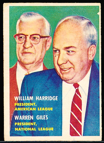 1957 Topps Bb- #100 Harridge/ Giles