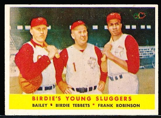 1958 Topps Baseball- #386 Birdies Young Sluggers- Bailey/ Tebbetts/ Frank Robinson
