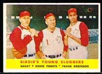 1958 Topps Baseball- #386 Birdies Young Sluggers- Bailey/ Tebbetts/ Frank Robinson