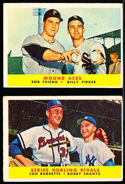 1958 Topps Baseball- 2 Diff Multi-Player Cards