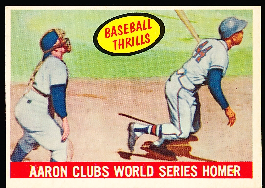 1959 Topps Baseball- #467 Hank Aaron Baseball Thrill