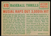 1959 Topps Baseball- #470 Stan Musial Baseball Thrill
