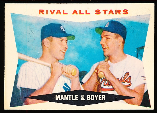 1960 Topps Bb- #160 Mantle/ Boyer