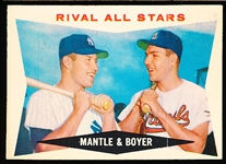 1960 Topps Bb- #160 Mantle/ Boyer