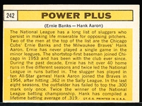 1963 Topps Bb- #242 Power Plus- Ernie Banks/ Hank Aaron