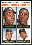 1964 Topps Bb- #9 NL Home Run Leaders (Aaron/ McCovey/ Mays/ Ceoeda)