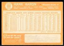 1964 Topps Bb- #300 Hank Aaron, Braves