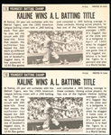 1964 Topps Bb Giants- #12 Al Kaline, Tigers- 2 Cards