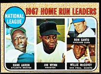 1968 Topps Baseball- #5 NL HR Leaders- Aaron/ Wynn/ Santo/ McCovey