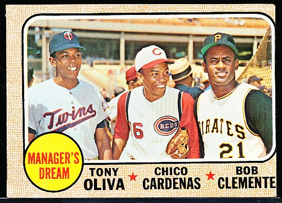 1968 Topps Baseball- #480 Managers Dream- Oliva/ Cardenas/ Clemente