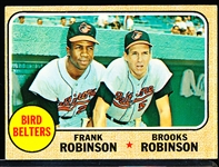 1968 Topps Baseball- #530 Bird Belters- Frank Robinson/ Brooks Robinson