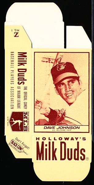 1971 Milk Duds Bb- #13 Dave Johnson- Complete Flat Box