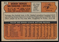 1972 Topps Bb- #711 Bobby Bonds, Giants- Hi#