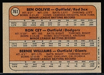 1972 Topps Bb- #761 Ron Cey Rookie- Hi#