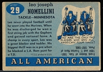 1955 Topps All American Football- #29 Leo Nomellini, Minnesota