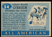 1955 Topps All American Football- #34 Davey O’Brien, Texas Christian