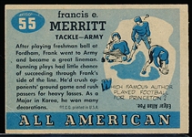 1955 Topps All American Football- #55 Frank Merritt, Army