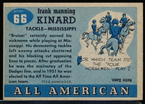 1955 Topps All American Football- #66 Bruiser Kinard, Ole Miss