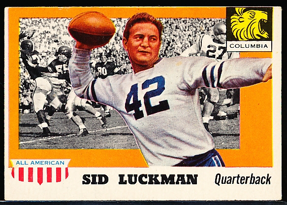 1955 Topps All American Football- #85 Sid Luckman, Columbia