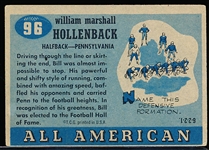 1955 Topps All American Football- #96 Bill Hollenbeck, Penn