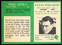 1966 Philly Fb- #32 Mike Ditka, Bears