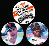 1987-89 San Francisco Giants MLB 3” Diameter Pins- 9 Asst.
