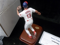 Autographed 2001 Danbury Mint Omar Vizquel Cleveland Indians 8” Statue- Signed by Vizquel on Wooden Base