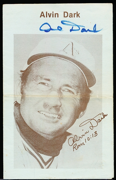 Autographed Al Dark Oakland A’s MLB PAO Christian Testimony Tract Pamphlet