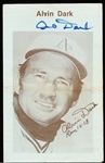 Autographed Al Dark Oakland A’s MLB PAO Christian Testimony Tract Pamphlet