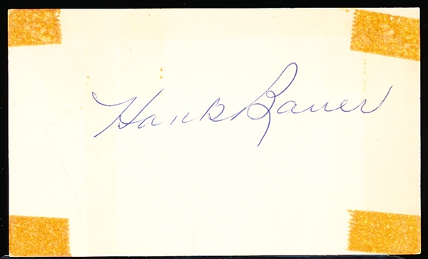 Autographed Hank Bauer MLB Index Card