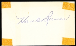 Autographed Hank Bauer MLB Index Card