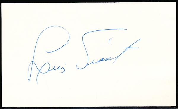Autographed Luis Tiant MLB Index Card