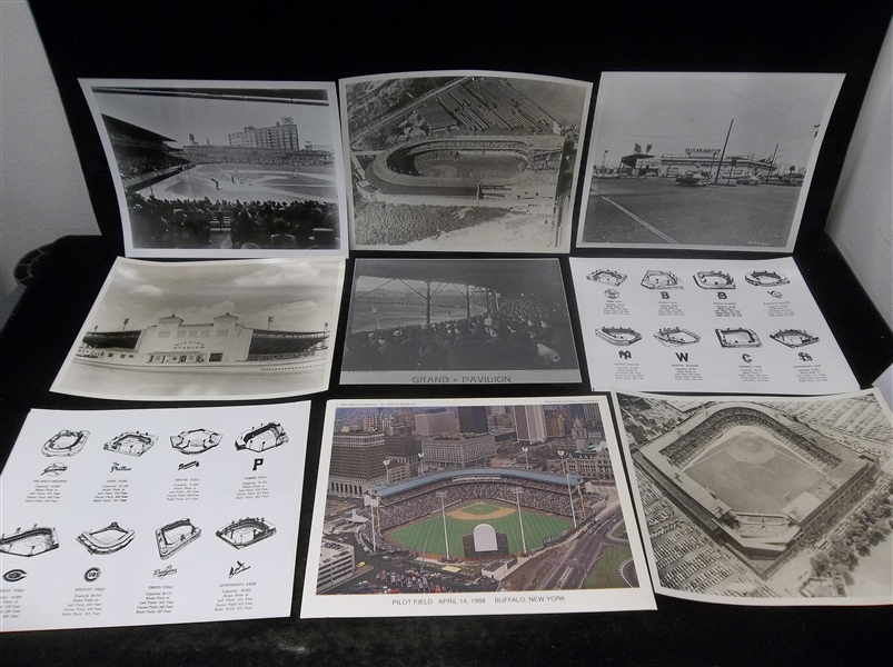 Clean-Up Lot of 23 Diff. Stadium/Stadium Related B/W 8” x 10” Photos