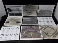 Clean-Up Lot of 23 Diff. Stadium/Stadium Related B/W 8” x 10” Photos