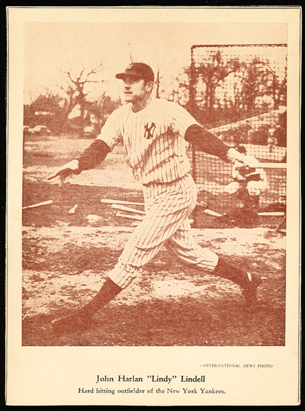 1946-49 Sports Exchange (W603) John Harlan “Lindy” Lindell, Yankees- Trimmed