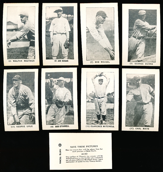 1972 TCMA Reprinted Tharp’s Ice Cream Baseball Cards- 27 Diff.