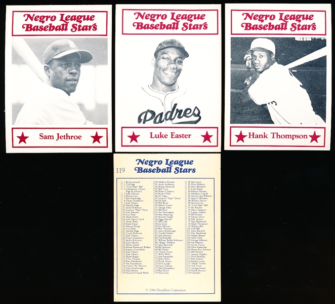 1984 Decathlon Corp. “Negro League Baseball Stars”- 82 Diff.
