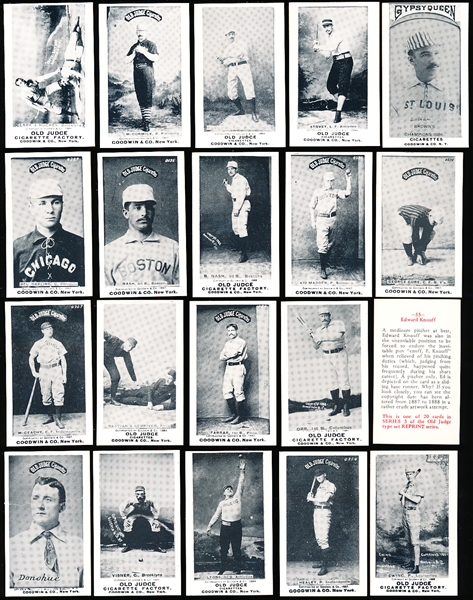 Reprinted Old Judge Type Set Series Baseball- 31 Diff.