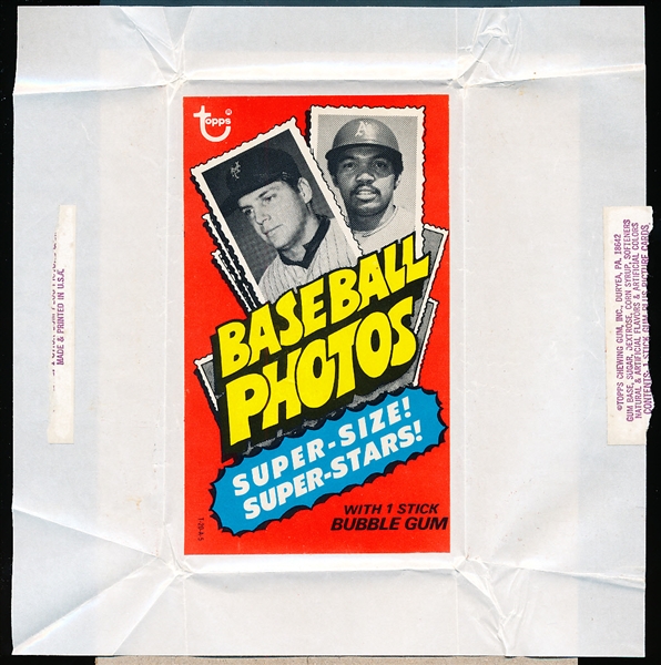 1974 Topps Baseball “Deckle Edge” Baseball Photos Wrapper