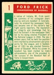 1959 Topps Baseball- #1 Ford Frick