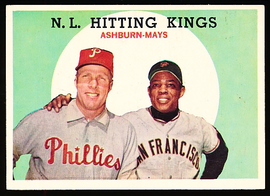 1959 Topps Baseball- #317 N.L. Hitting Foes- Ashburn/Mays