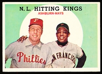 1959 Topps Baseball- #317 N.L. Hitting Foes- Ashburn/Mays
