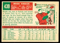 1959 Topps Baseball- #439 Brooks Robinson, Orioles