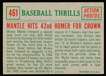1959 Topps Baseball- #461 Mantle Hits 42nd Homer for Crown
